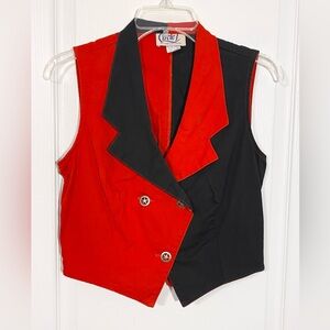 Vintage USA Made Circle L Colorblock Western Vest Red Black S